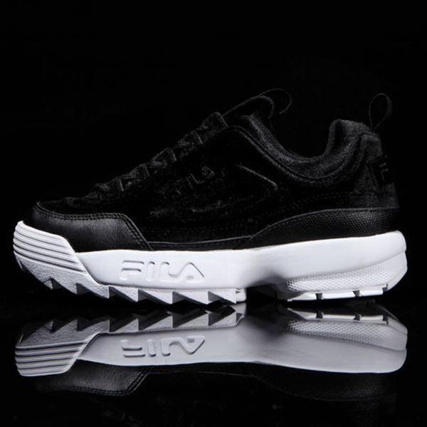 Fila Disruptor 2 Velour Men's Heritage Shoes - Black,NZ 14-81945